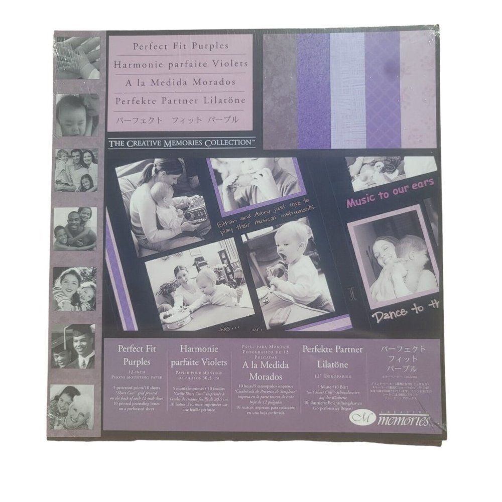 Creative Memories PERFECT FIT Purples 12” Photo Mounting Paper 5 Prints 10 Sheet